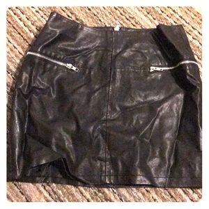 Black faux leather skirt